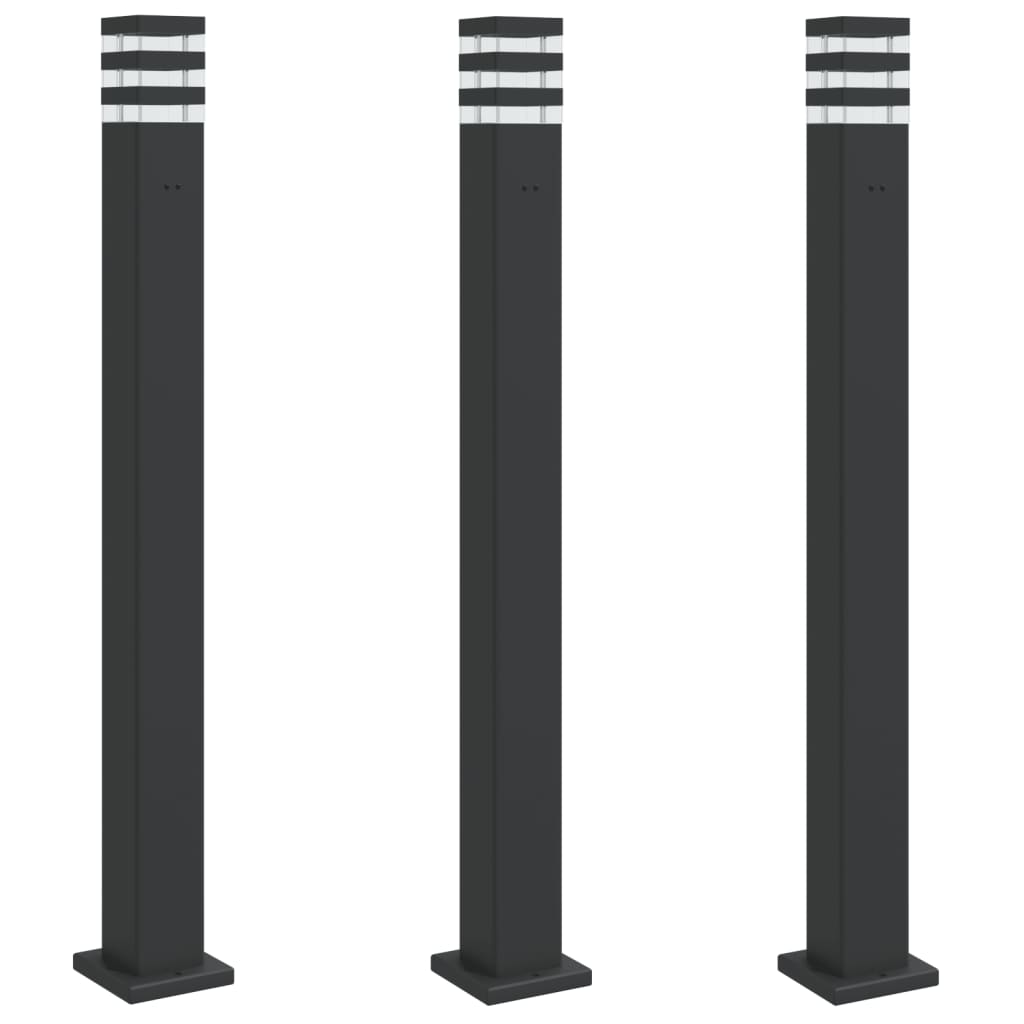 Vidaxl Outside Ploors 3 STS con Socket 110 cm in alluminio nero