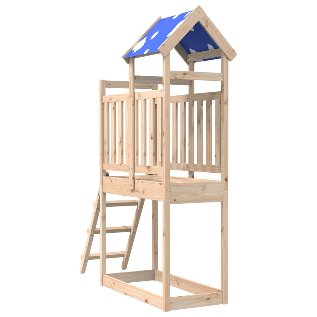 Vidaxl speeltoren met ladder 110,5x52,5x215 cm massief grenenhout