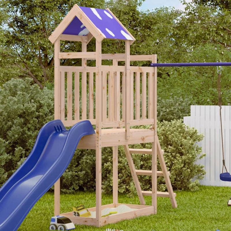 Vidaxl Play Tower con scala 110.5x52.5x215 cm Pino solido