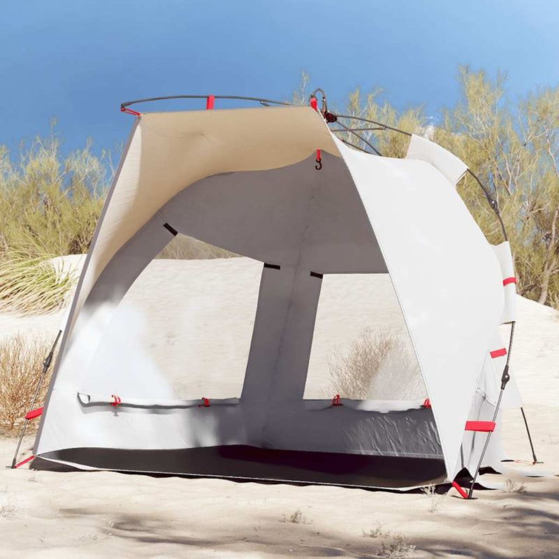 Vidaxl Beach Tenda per 2 persone impermeabile a rilascio rapido grigio