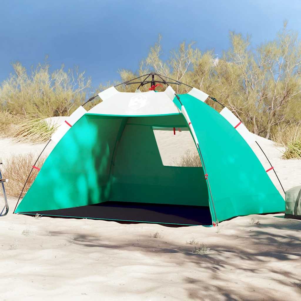 Vidaxl Beach Tenda per 2 persone impermeabile a rilascio rapido verde