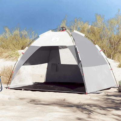 Vidaxl strandtent 2-persoons waterdicht snelontgrendeling grijs