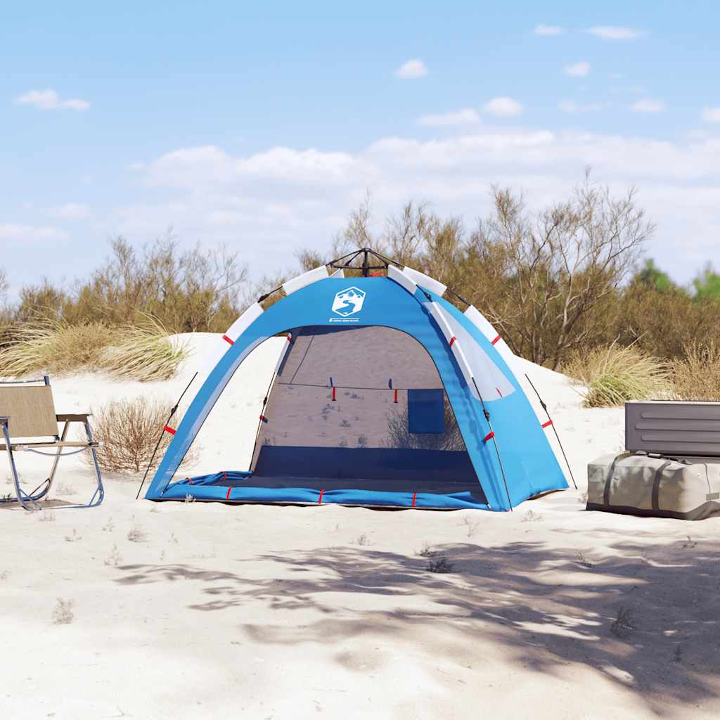 Vidaxl strandtent 2-persoons waterdicht snelontgrendeling azuurblauw