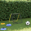 Vidaxl Rebounder Rebounder Doble -lado de acero ajustable Amarillo y negro