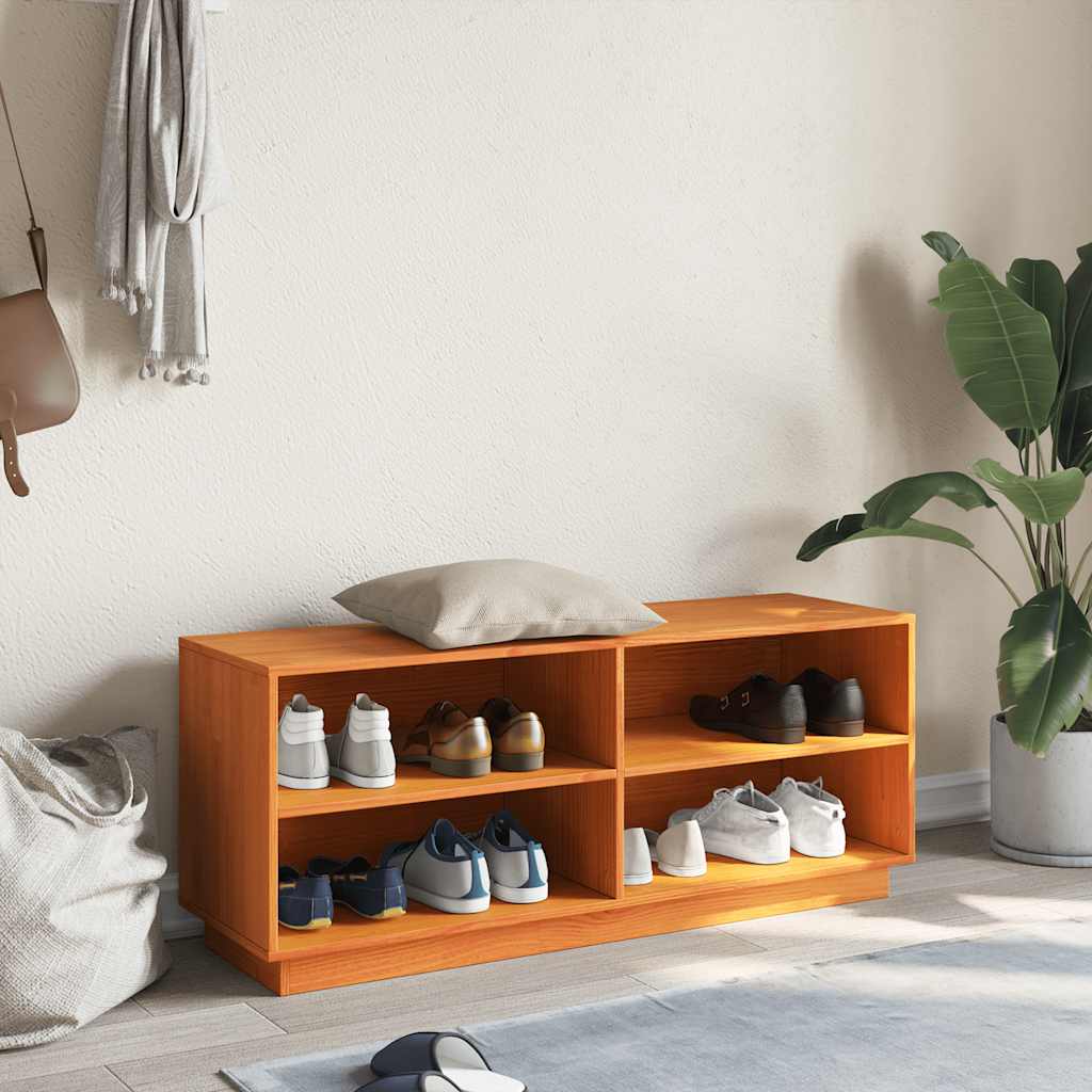 Vidaxl Cabinet per scarpe 110x34x45 cm Pinna solido marrone