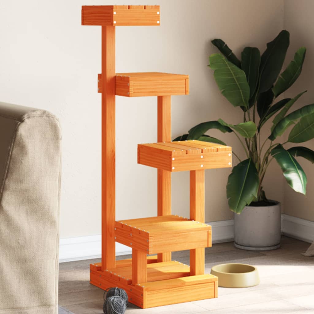 Vidaxl Cat Muebles 45.5x49x103 cm de lavado de pino sólido marrón