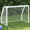 Vidaxl Gol di calcio per bambini 2 St con palla 64x35x48 cm di metallo bianco