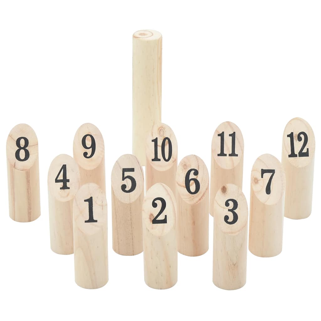 Vidaxl Set di giochi Nummerkubb a 13 pezzi con pino solido