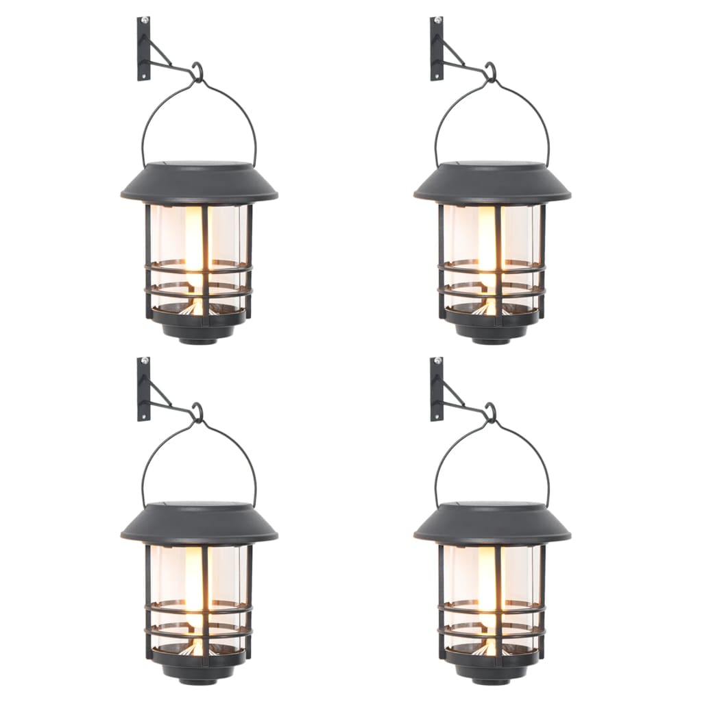 Lanterne a parete Vidaxl per Fiamma a sfarfallio solare all'esterno 4 White calda
