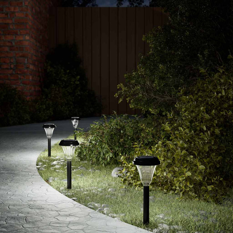 Vidaxl Garden Path Lighting 12 St Solar con perni di terra Bianco
