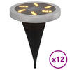 Vidaxl Lampade di terra 12 ST Solar con spille da terra Bianco caldo