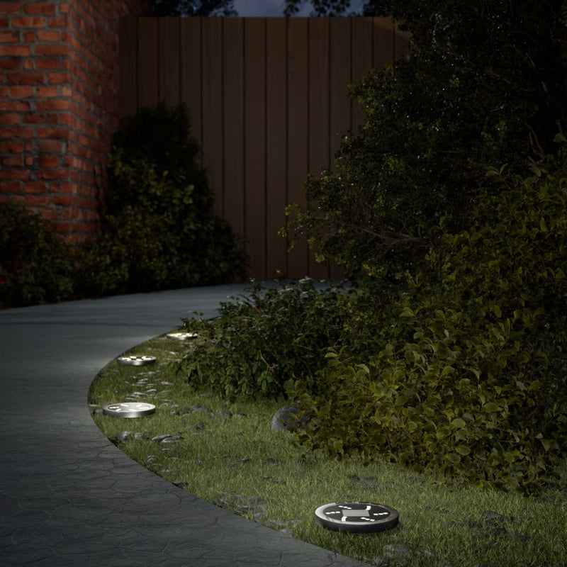 Vidaxl Lampade di terra 12 ST Solar con spille da terra Bianco caldo
