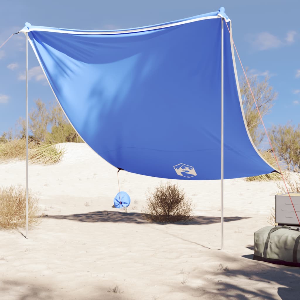 Vidaxl Beach Canopy con ancore di sabbia 214x236 cm blu
