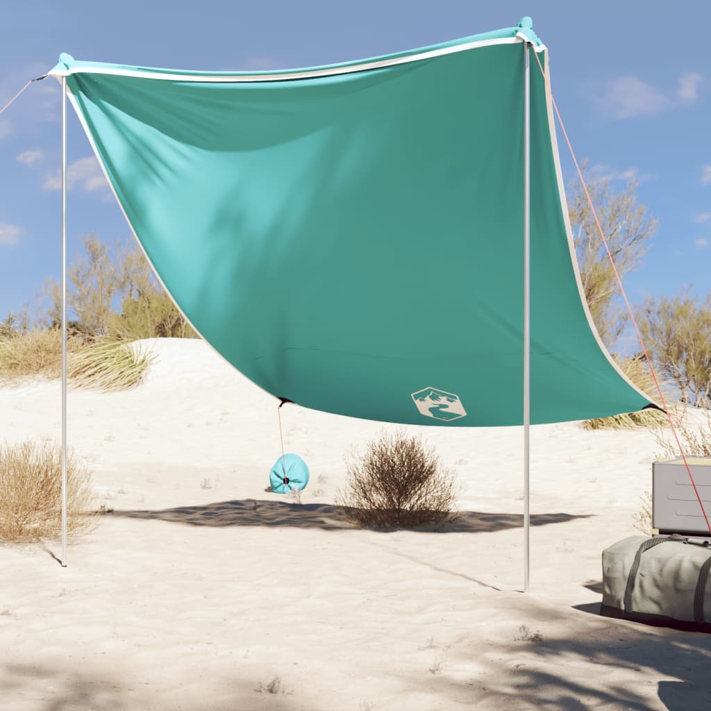Vidaxl Beach Canopy con anclajes de arena 214x236 cm verde