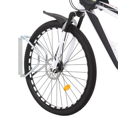 Portabiciclette Vidaxl 2 pz montaggio a parete in acciaio zincato