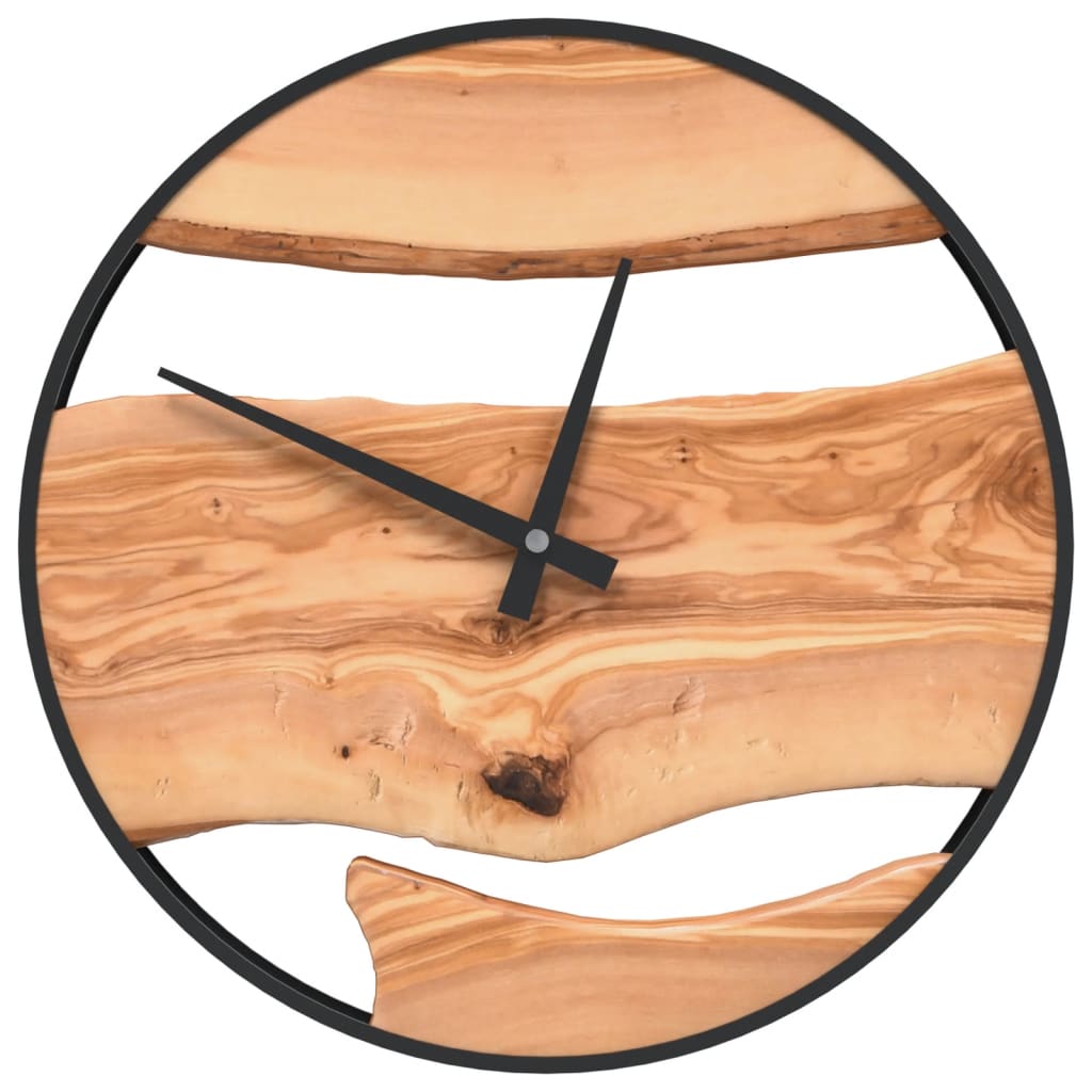 Orologio da parete Vidaxl Ø35 cm di ferro e marrone legno di oliva