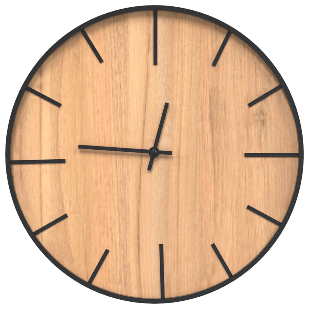 Reloj de pared Vidaxl Ø39 cm de hierro y madera procesada marrón