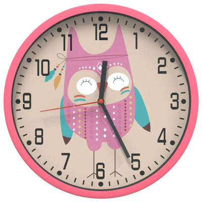 Reloj de pared Vidaxl Ø25.5 cm de poliestireno y rosa de vidrio