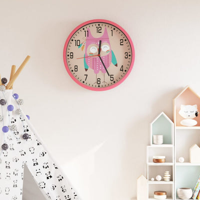 Reloj de pared Vidaxl Ø25.5 cm de poliestireno y rosa de vidrio