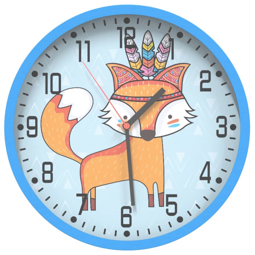 Orologio da parete Vidaxl Ø25,5 cm Polistirene e blu di vetro