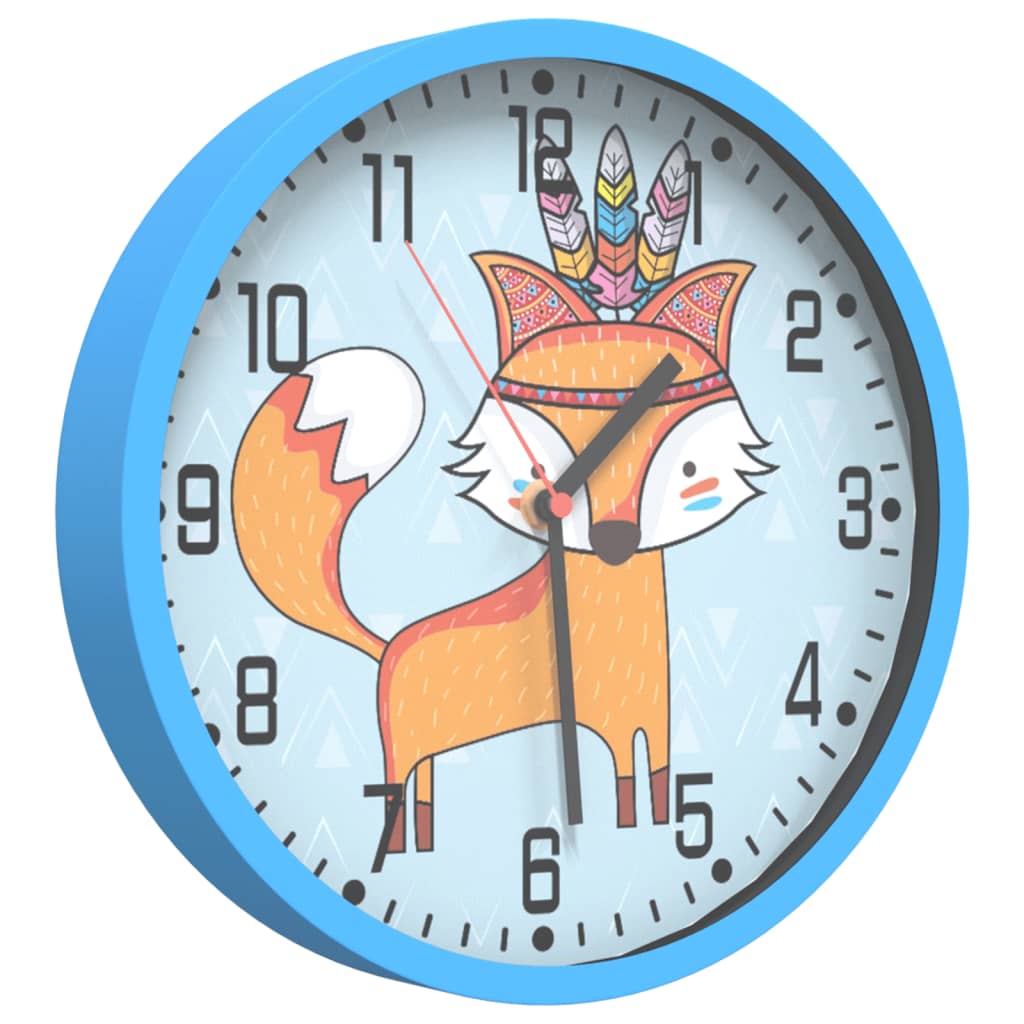 Orologio da parete Vidaxl Ø25,5 cm Polistirene e blu di vetro