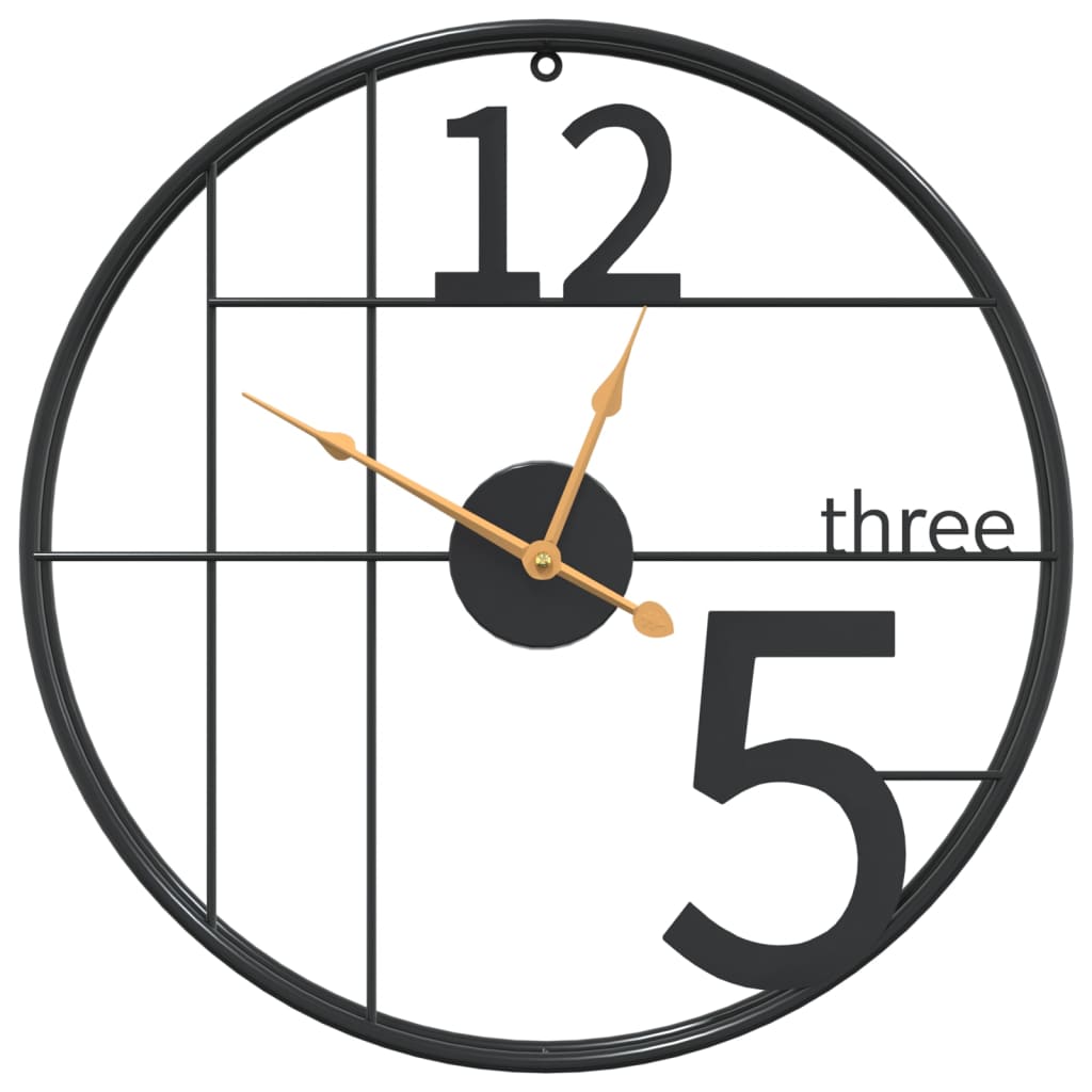 Orologio da parete Vidaxl Ø50 cm di ferro nero