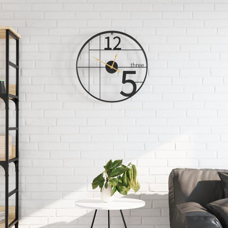 Orologio da parete Vidaxl Ø50 cm di ferro nero