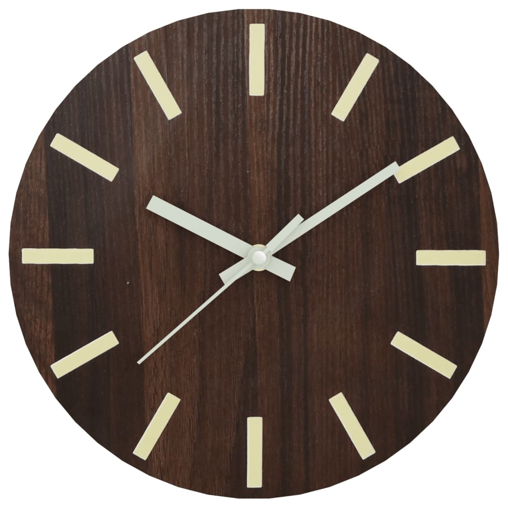 Orologio da parete Vidaxl con quadrante luminoso e mani Ø30 cm marrone