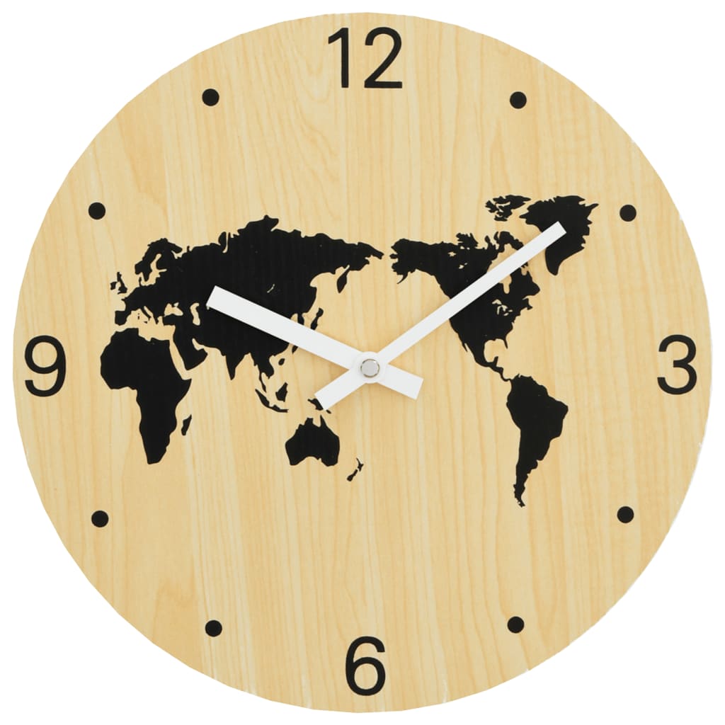 Orologio da parete Vidaxl Ø30 cm Giallo in legno e nero