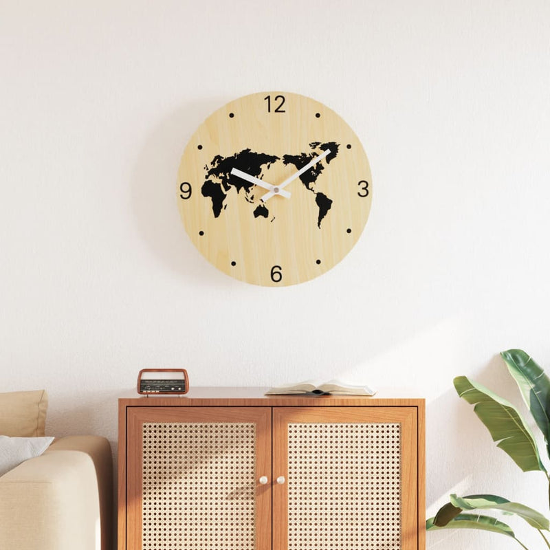 Orologio da parete Vidaxl Ø30 cm Giallo in legno e nero