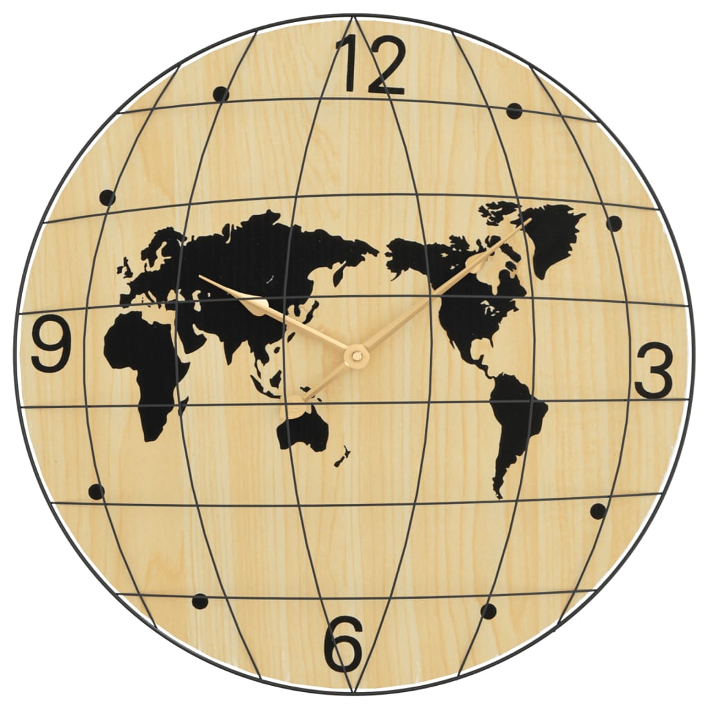 Reloj de pared Vidaxl Ø50 cm Madera procesada Amarillo y negro