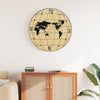 Orologio da parete Vidaxl Ø50 cm Giallo in legno e nero