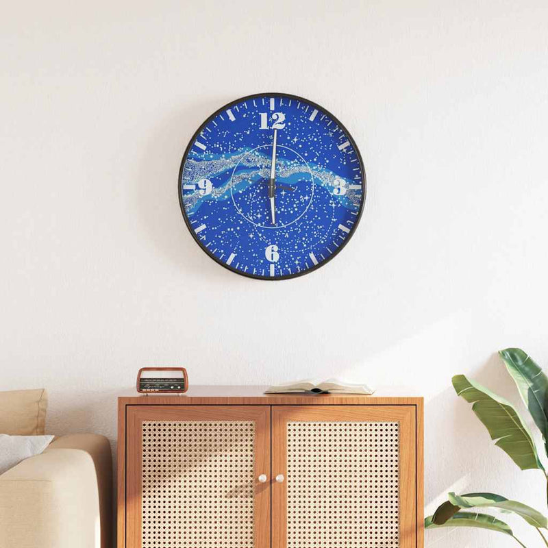 Orologio da parete Vidaxl con quadrante luminoso e mani Ø30 cm blu