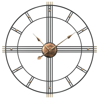 Orologio da parete Vidaxl Ø60 cm di ferro nero