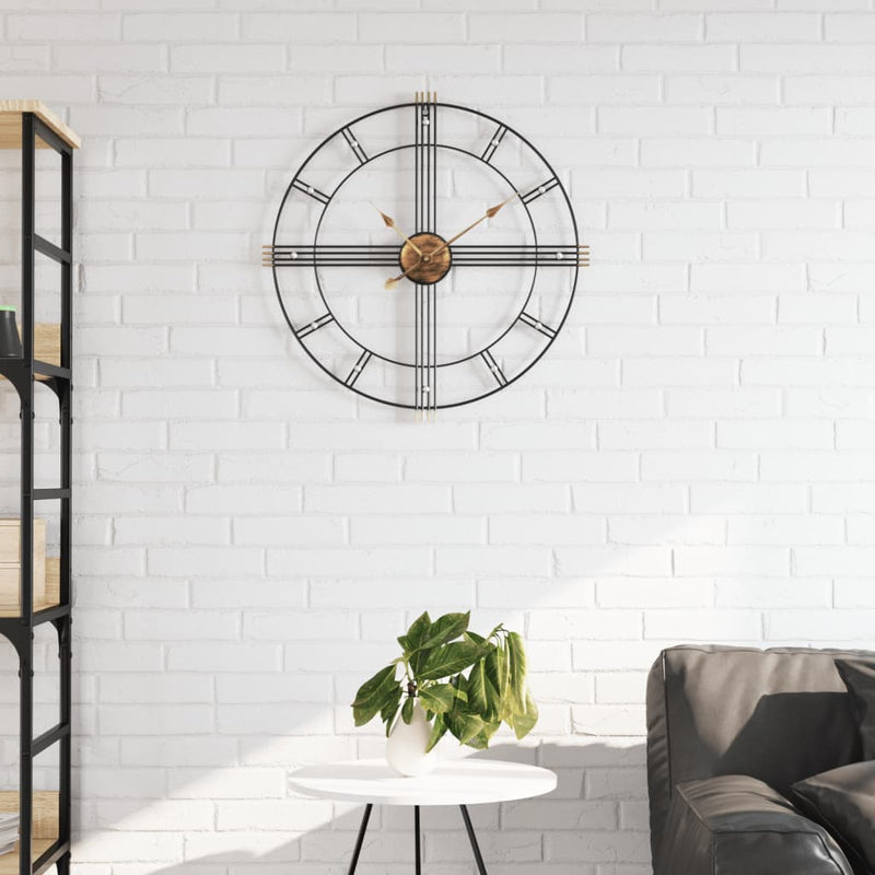 Orologio da parete Vidaxl Ø60 cm di ferro nero