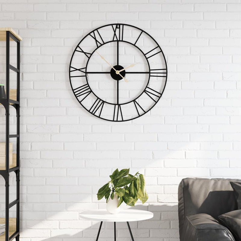 Orologio da parete Vidaxl Ø50 cm di ferro nero