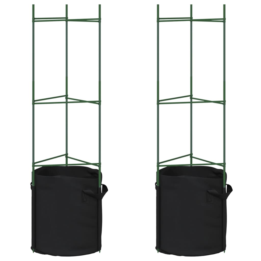 Vidaxl Tomato Cage con bolso de plantas 2 PCS 116 cm de acero y polipropeno