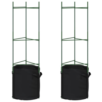 Cage di pomodoro Vidaxl con sacchetto vegetale 2 pezzi 116 cm in acciaio e polipropene