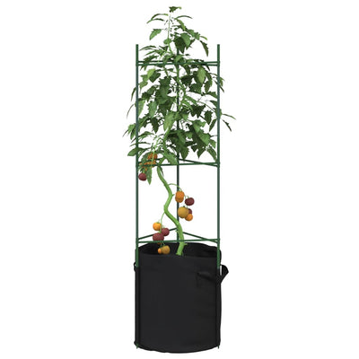 Cage di pomodoro Vidaxl con sacchetto vegetale 2 pezzi 116 cm in acciaio e polipropene
