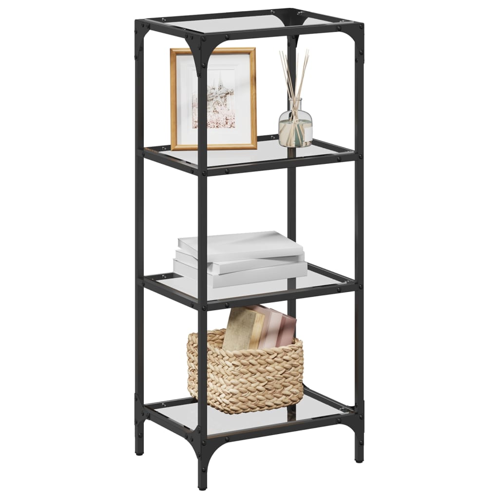 Vidaxl Storage Rack con acero de vidrio transparente 40x30x95 cm de acero