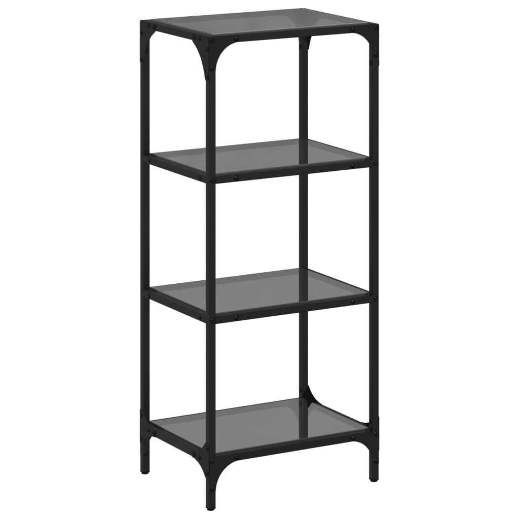 Rack di stoccaggio vidaxl con vetro nero top 40x30x95 cm acciaio