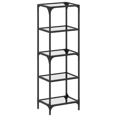 Vidaxl Storage Rack con top de vidrio transparente 40x30x123 cm de acero