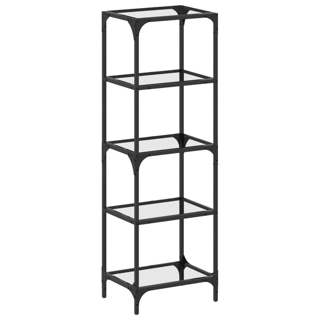 Vidaxl Storage Rack con vidrio negro 40x30x123 cm de acero