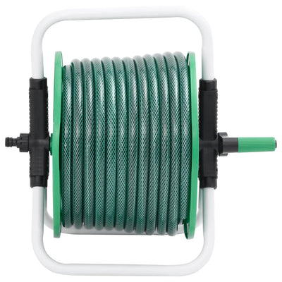 Vidaxl slanghaspel vrijstaand met 50 m slang pvc groen