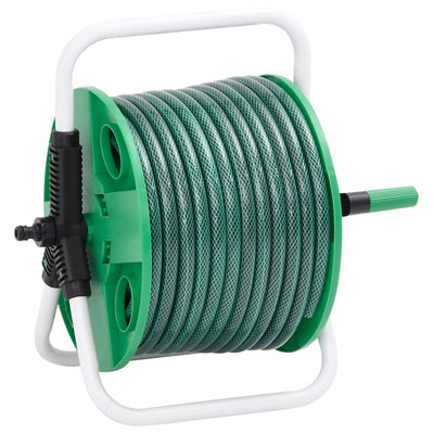 Vidaxl slanghaspel met slangkoppelset 0,5 20 m vrijstaand pvc groen