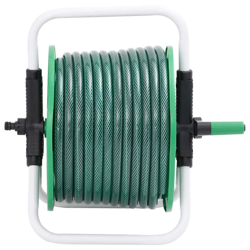 Avvolgitubo Vidaxxl con set di raccordi per tubo 0,5 20 m autoportante PVC verde