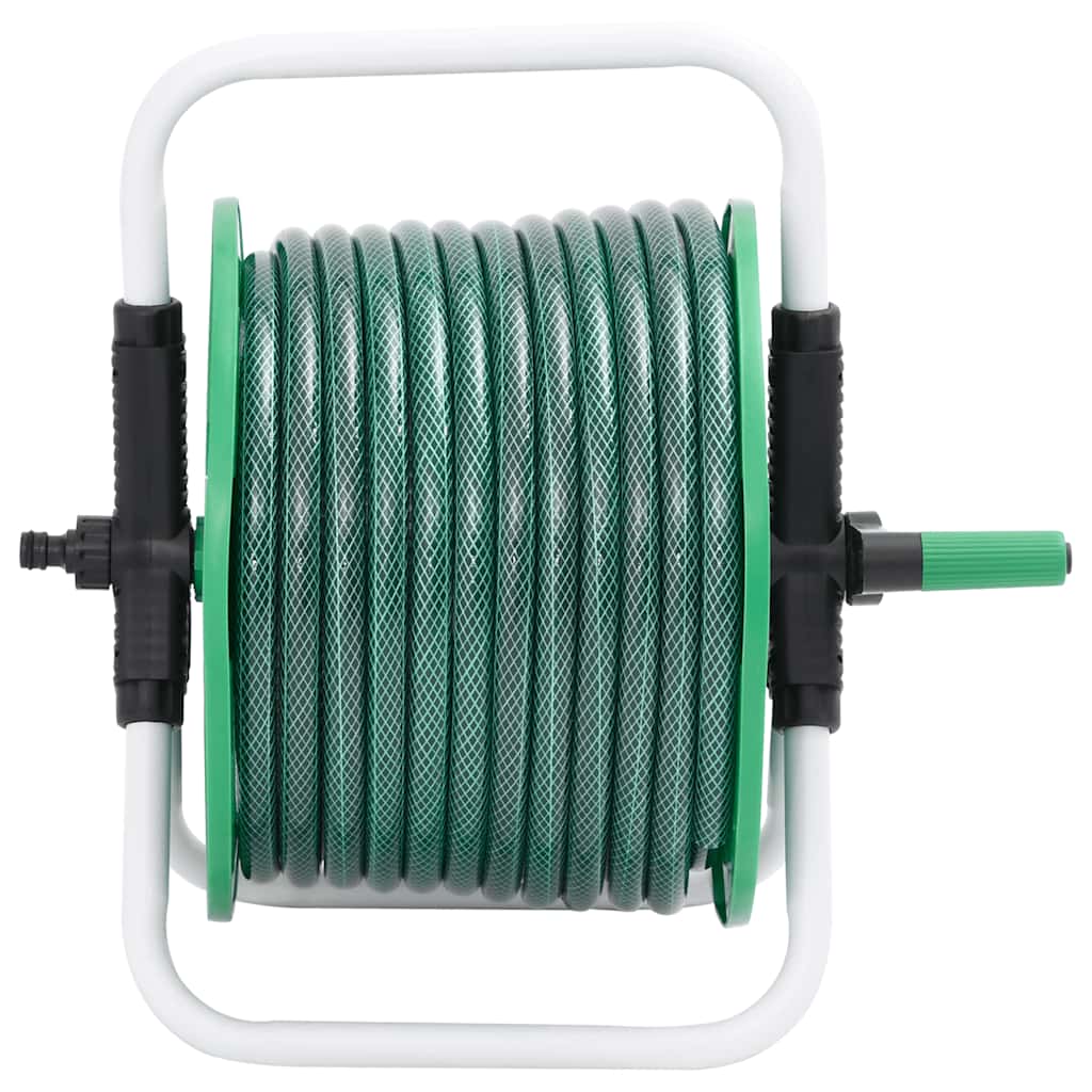 Avvolgitubo Vidaxxl con set di raccordi per tubo 0,5 50 m autoportante PVC verde