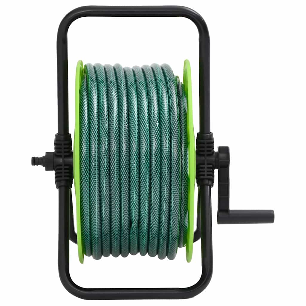 Avvolgitubo Vidaxxl con set di raccordi per tubo 0,75 20 m autoportante PVC verde