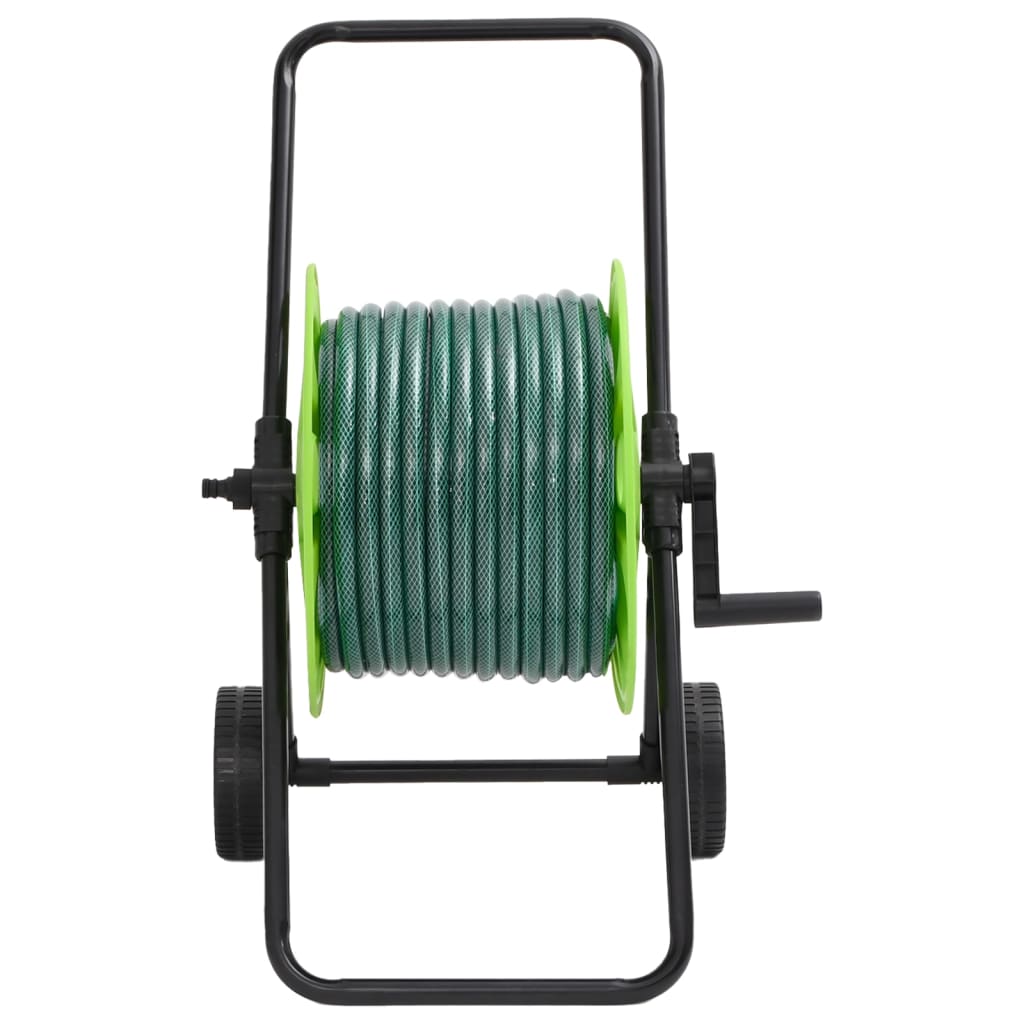 Carrello avvolgitubo Vidaxl con tubo verde in PVC da 50 m