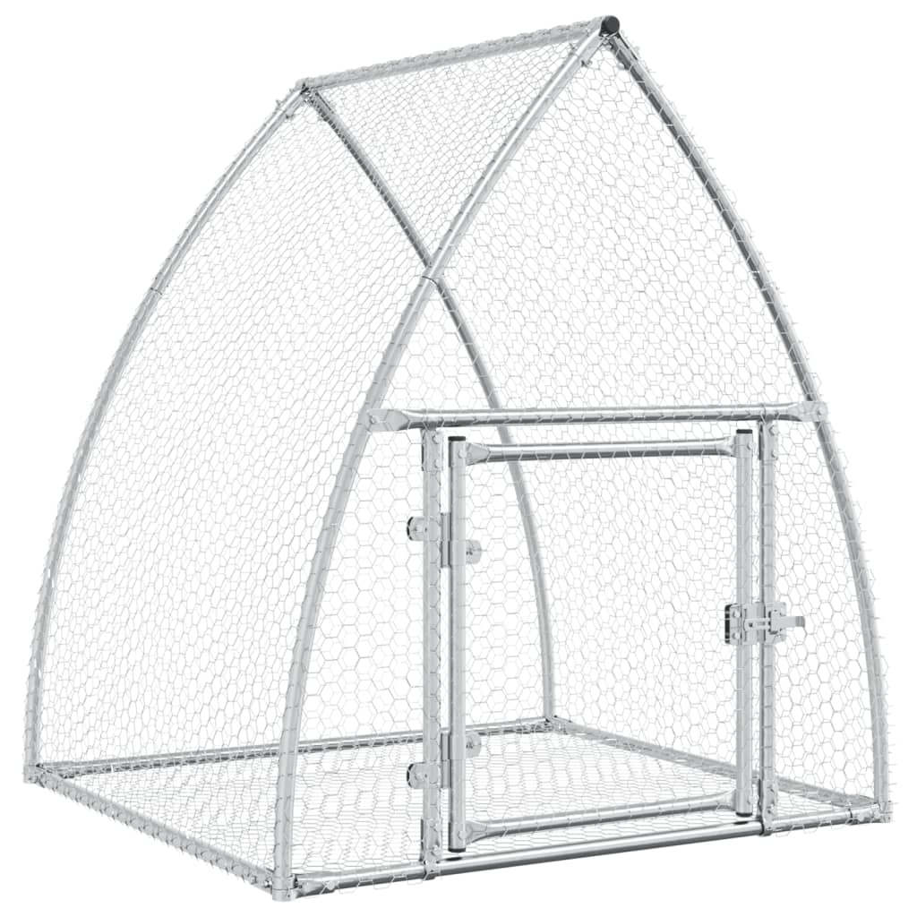 Vidaxl Rabbit Hutch 100x105x120 cm de acero galvanizado de color plateado